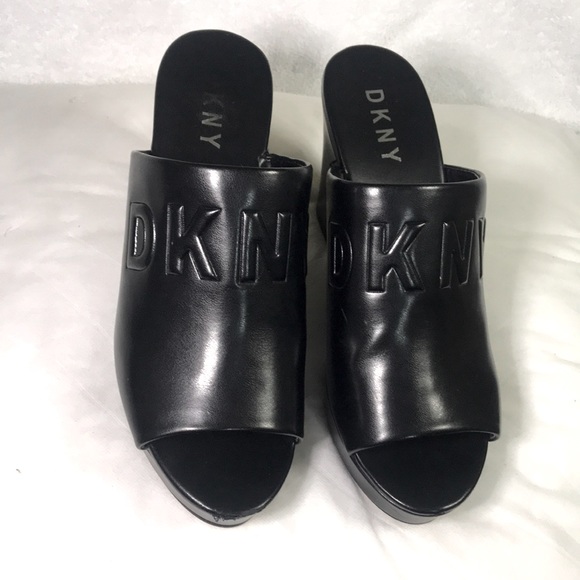 DNKY Shoes Dkny Black Pen Platform Wedge Sandals Poshmark